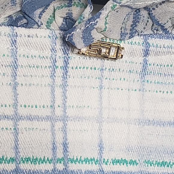 ❌SOLD❌ St. John Sport Blue Green Striped Open Blazer - Picture 3 of 6